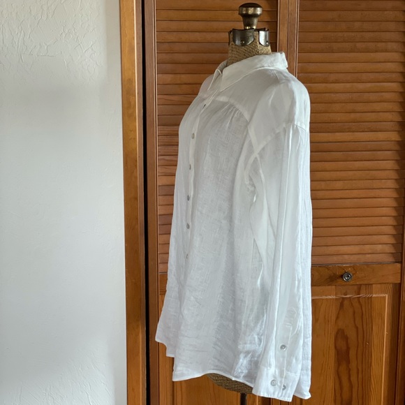 Spell | White Basic Linen Blouse | L - Picture 6 of 16